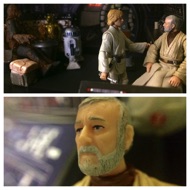 Noticing his mentor falling ill, the young farmer stops his saber practice and moves to his Master. LUKE: "Are you all right? What's wrong?" BEN: "I felt a great disturbance in the Force... as if millions of voices suddenly cried out in terror and were suddenly silenced. I fear something terrible has happened." #starwars #anhwt #toyshelf